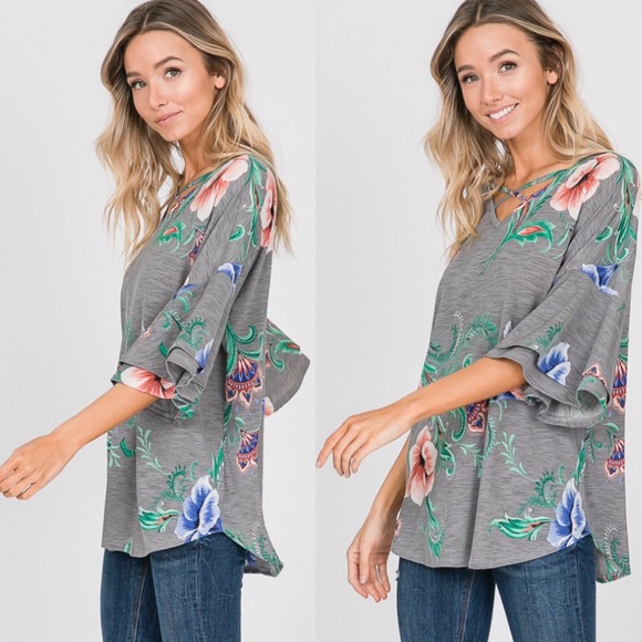 Plus Laura Bell Sleeve Floral Top! - Picture 5 of 9